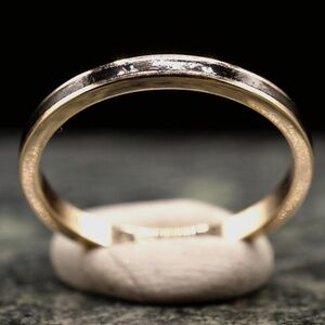 SOLD Victorian/Edwardian Mourning Ring Wedding Band Black Stone Inlay sz6.5